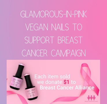 GLAMOROUS-IN-PINK VEGAN NAILS TO SUPPORT BREAST CANCER CAMPAIGN