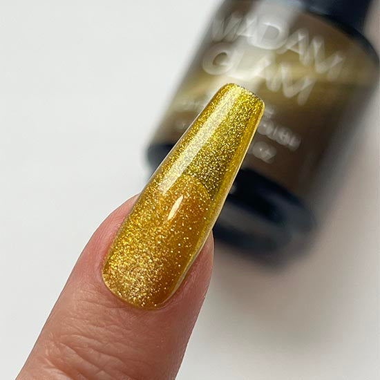 Madam_Glam_Super_Cat_Eye_Gel_Polish_Velvet_Nails_Green_Yellow_Diamond