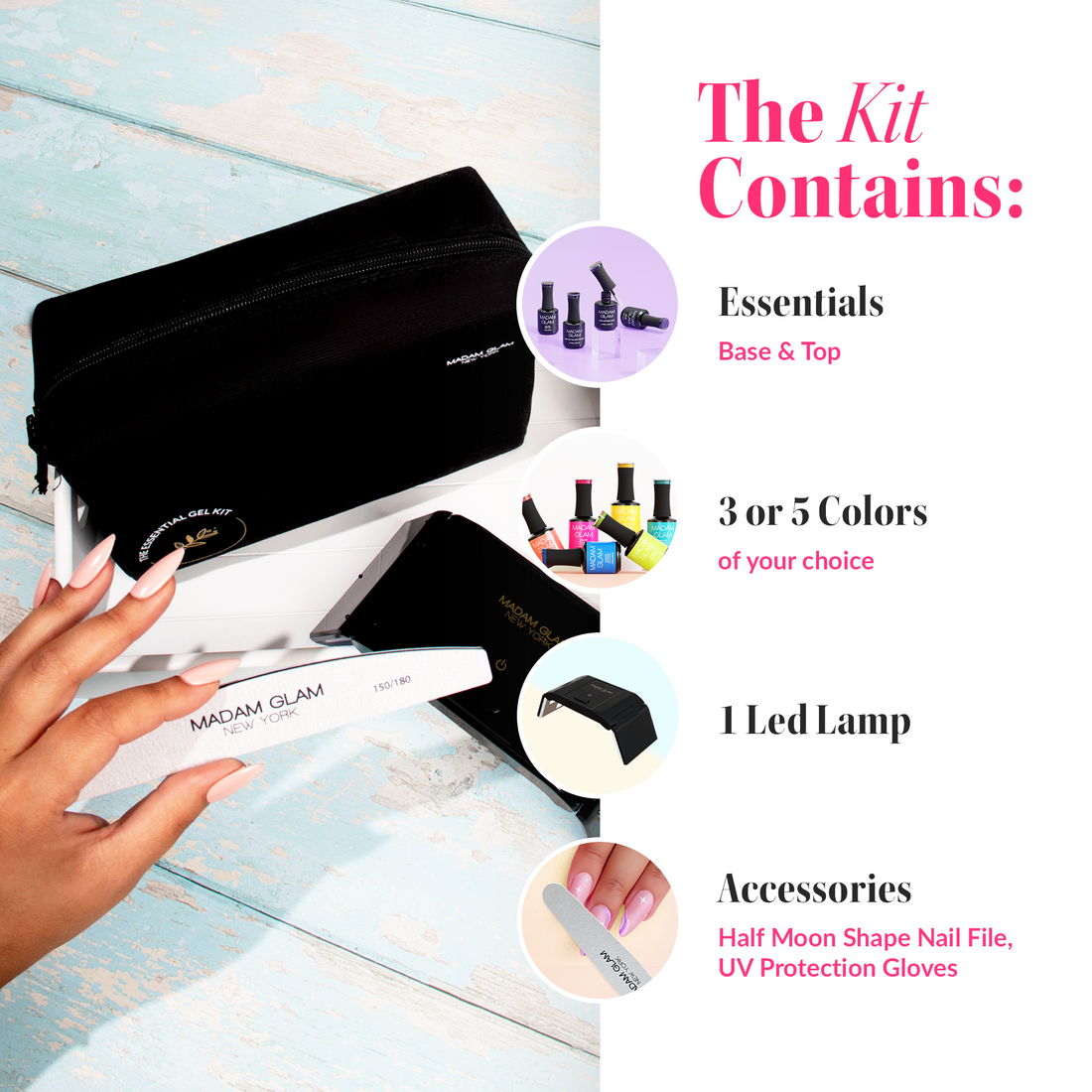 At-Home Gel Starter Kit with Base and Top | Madam Glam