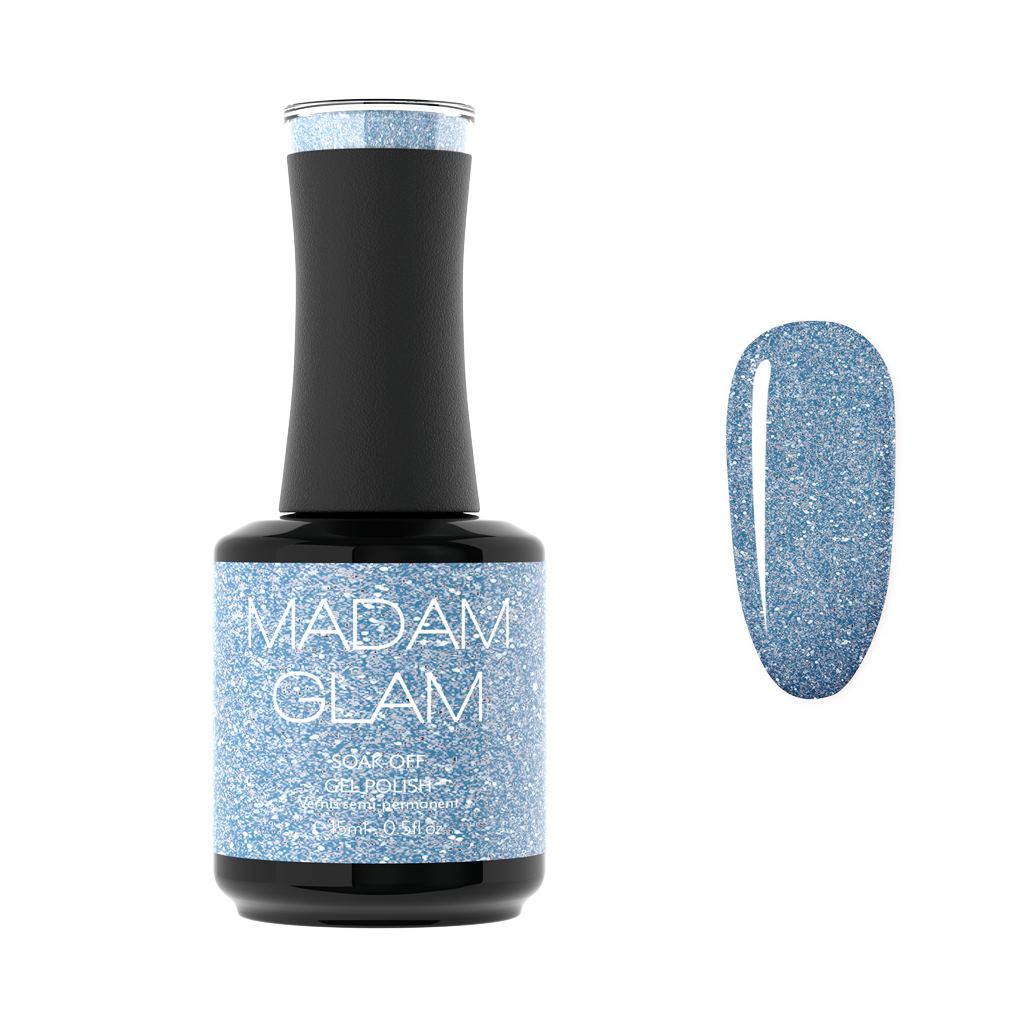 Bemærk Ambassade Skænk Holographic Pastel Blue Soak-Off Gel Polish - Bubble Bath - Madam Glam