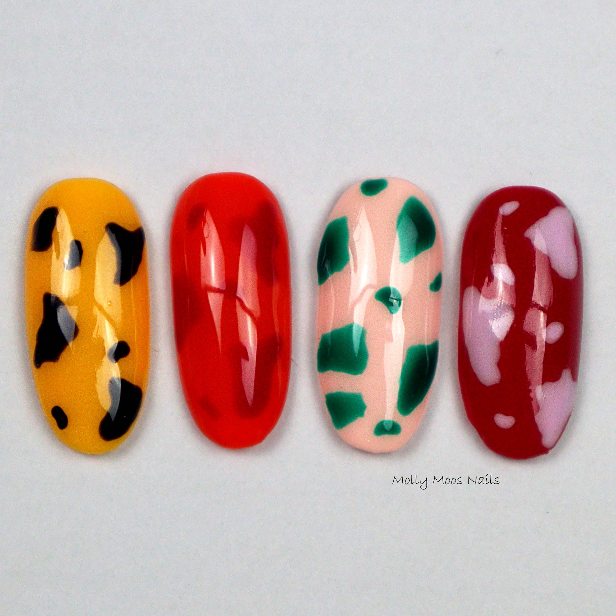 Easy Funky Cow Print Nail Art