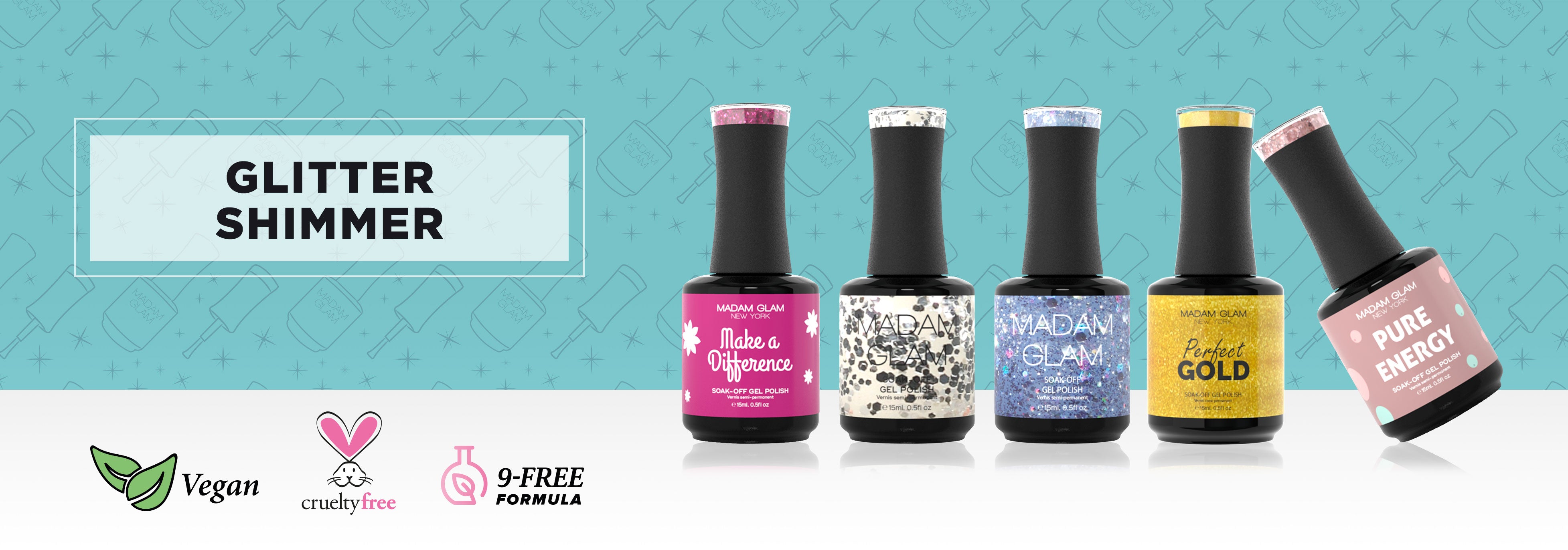 Gel Nail Glitter & Shimmer Collection - Madam Glam