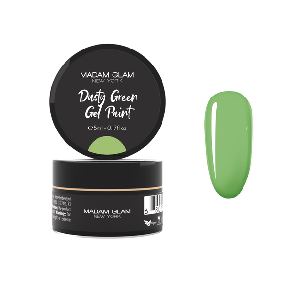 Dusty Green | Nail Art Gel Paint | Soak Off Gel Nail Polish | HEMA