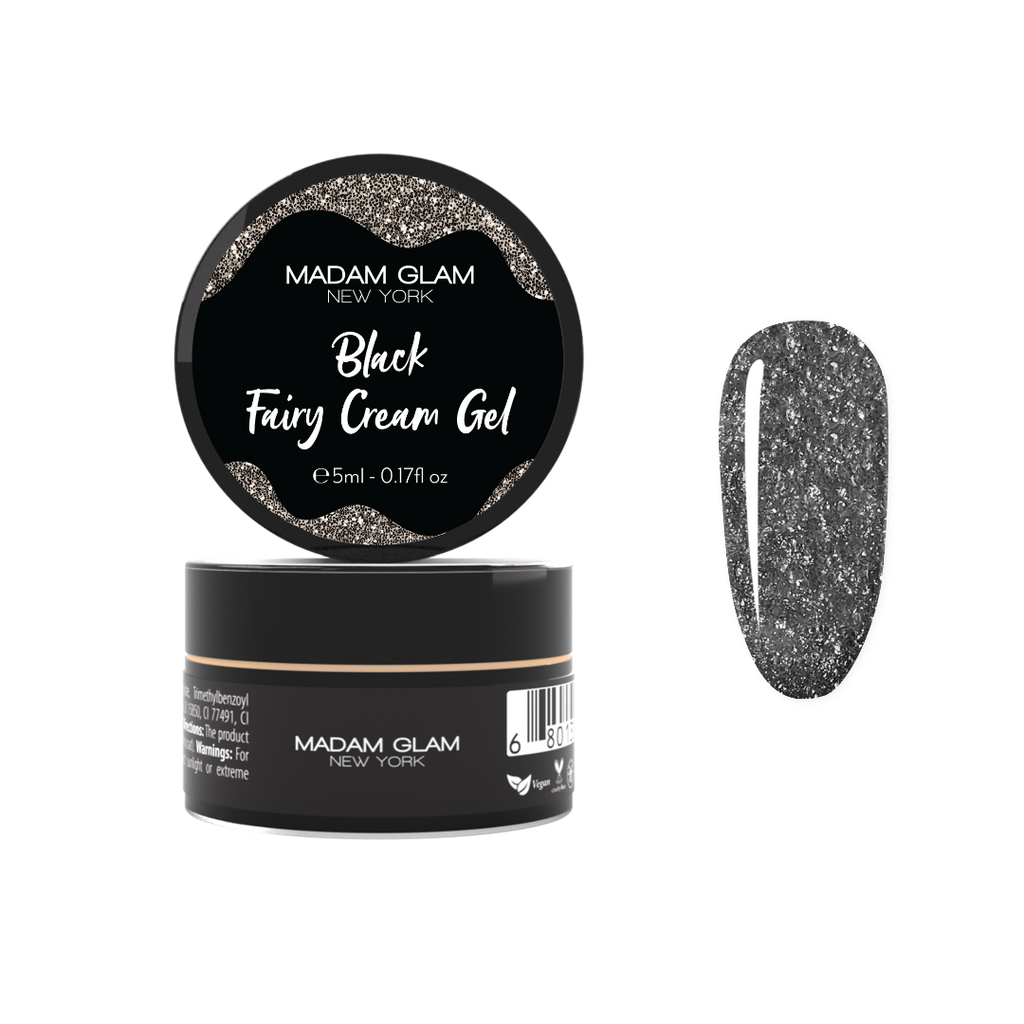 Black Fairy Cream Gel | Nail Art Gel Paint | Soak Off Gel Nail