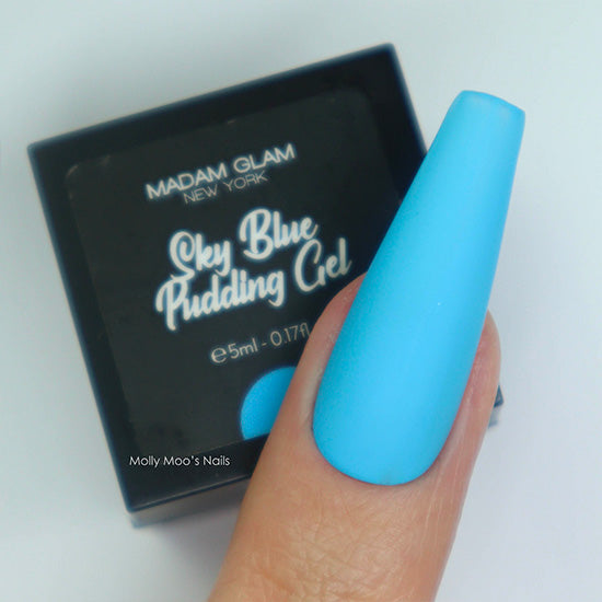 Sky Blue Soak Off Pudding Gel HEMAFree Vegan Madam Glam
